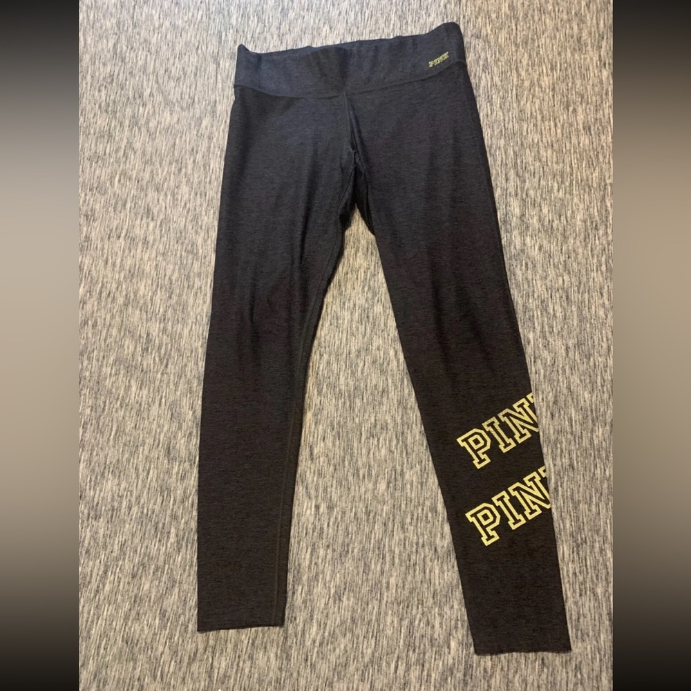 Victoria Secret PINK Ultimate yoga leggings dark gray size M zippered pocket
